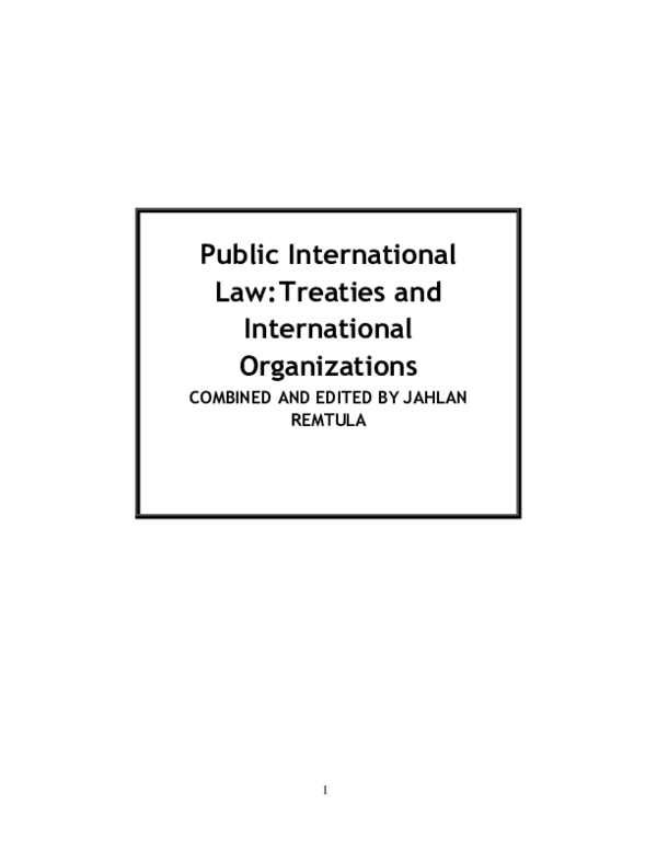 (PDF) LAW OF TREATIES AND INTERNATIONAL ORGANIZATIONS FULL NOTES FOR ...