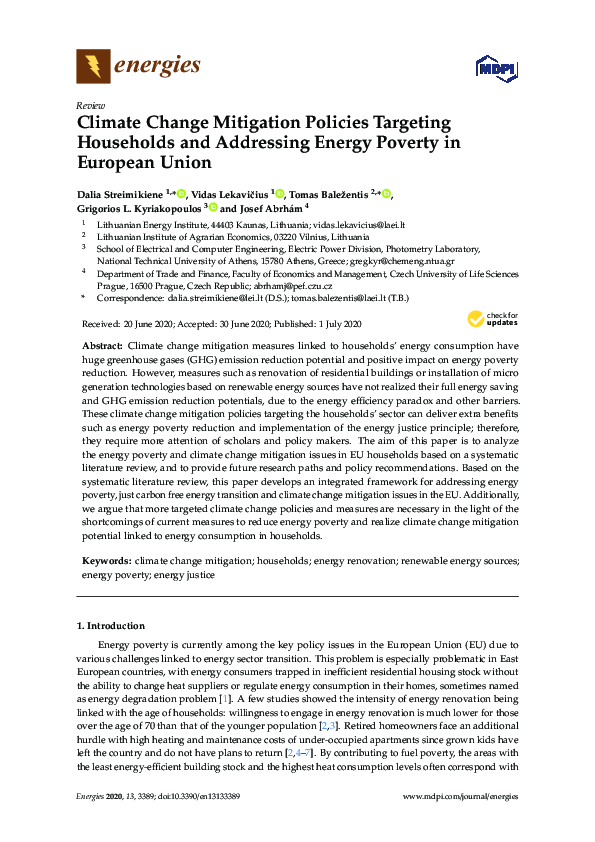 (PDF) Climate Change Mitigation Policies Targeting Households and ...