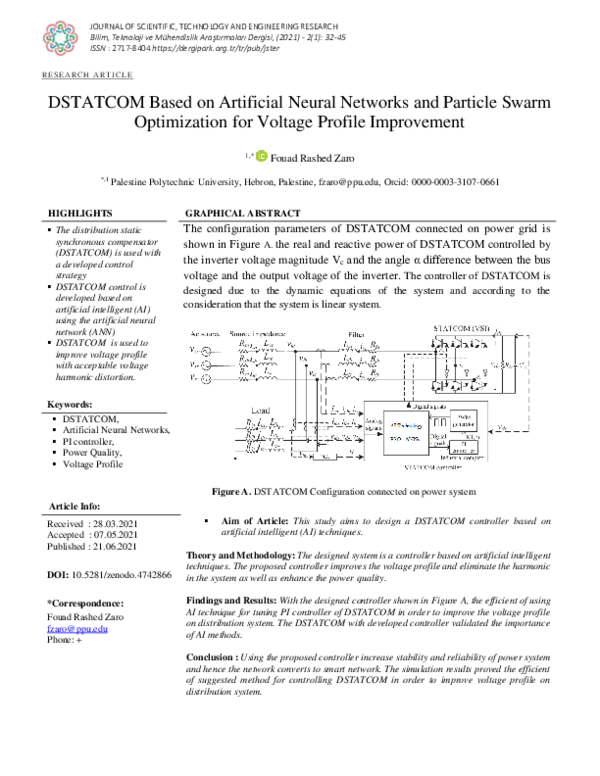 (PDF) DSTATCOM Based on Artificial Neural Networks and Particle Swarm ...
