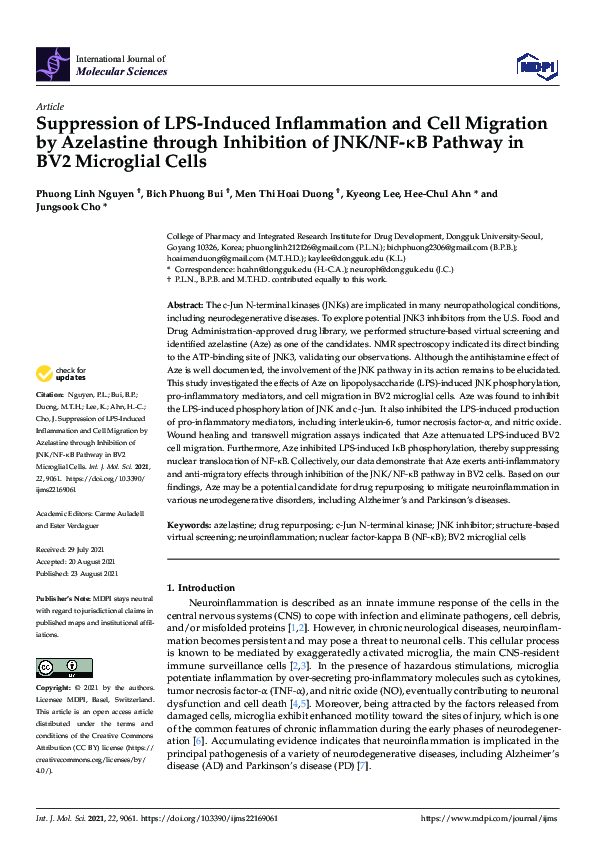 (PDF) Suppression of LPS-Induced Inflammation and Cell Migration by ...