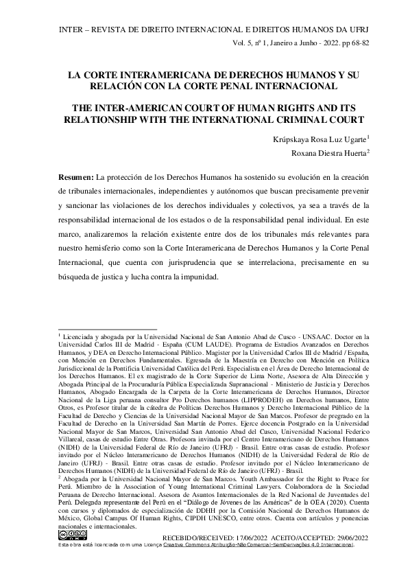 (PDF) LA CORTE INTERAMERICANA DE DERECHOS HUMANOS Y SU RELACIÓN CON LA ...