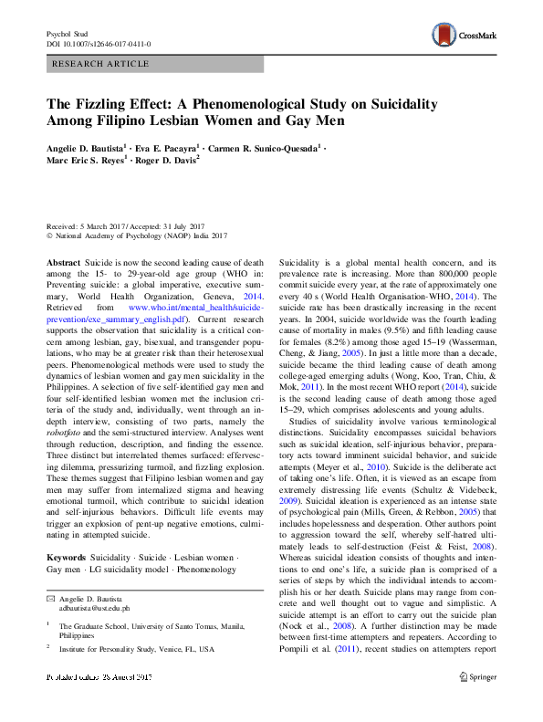 (PDF) The Fizzling Effect: A Phenomenological Study on Suicidality ...