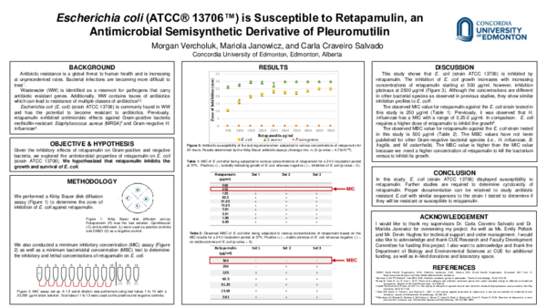 (PDF) Escherichia coli (ATCC 13706) is susceptible to retapamulin, an ...