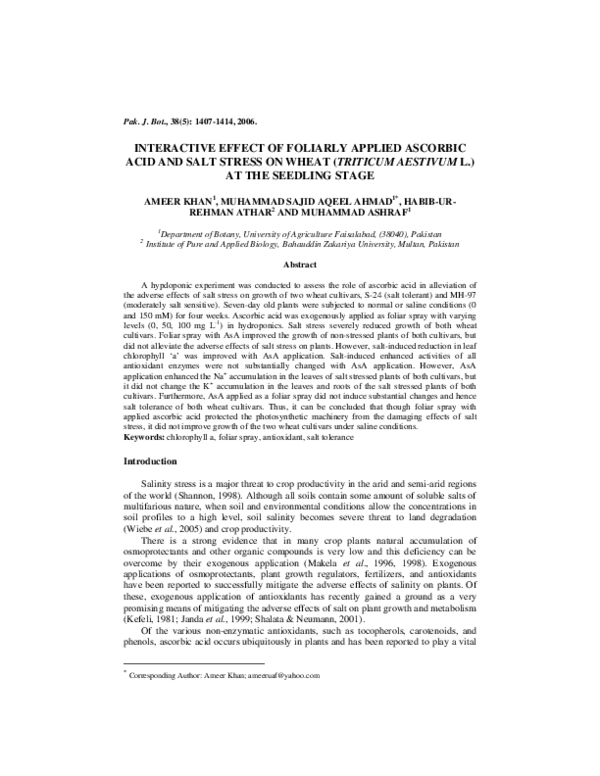 (PDF) Interactive effect of foliarly applied ascorbic acid and salt ...