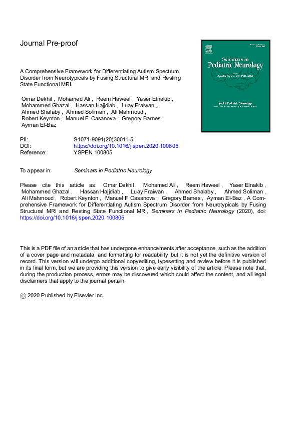 (PDF) A Comprehensive Framework for Differentiating Autism Spectrum ...