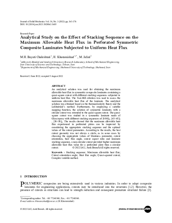 (PDF) Analytical Study on the Effect of Stacking Sequence on the ...