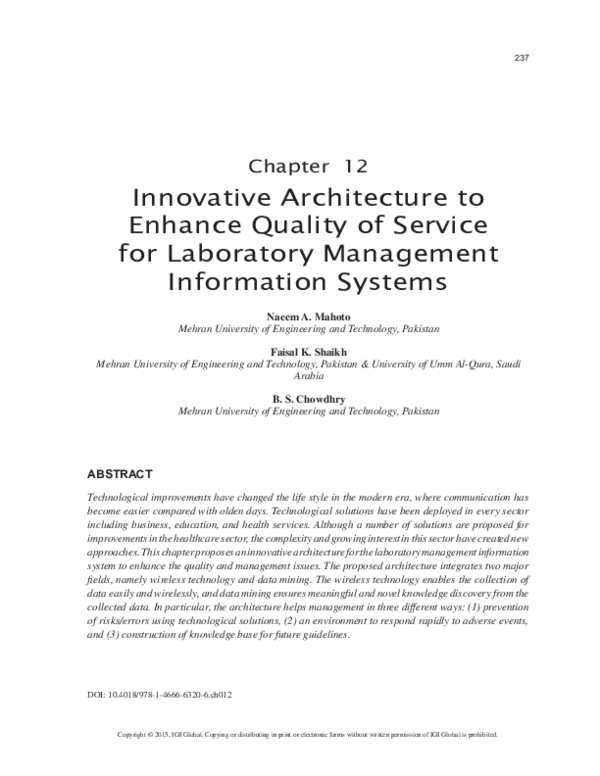 (PDF) Innovative Architecture to Enhance Quality of Service for