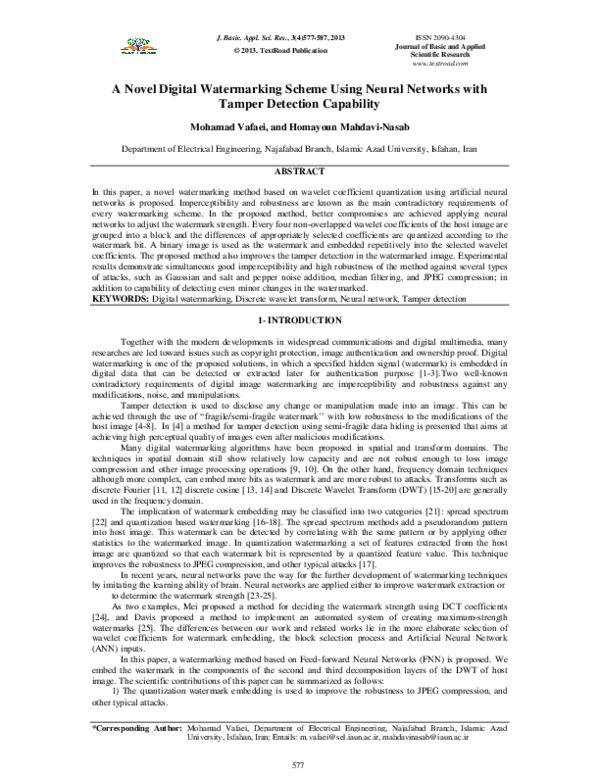 (PDF) A Novel Digital Watermarking Scheme Using Neural Networks with ...