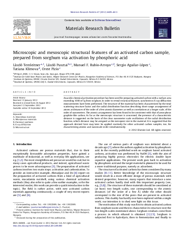 (PDF) Microscopic and mesoscopic structural features of an activated ...