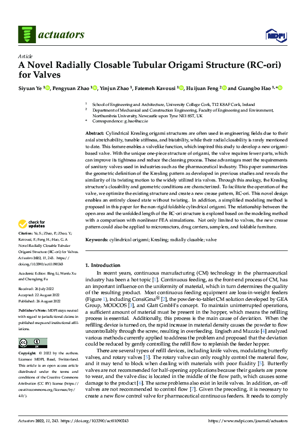(PDF) A Novel Radially Closable Tubular Origami Structure (RC-ori) for ...