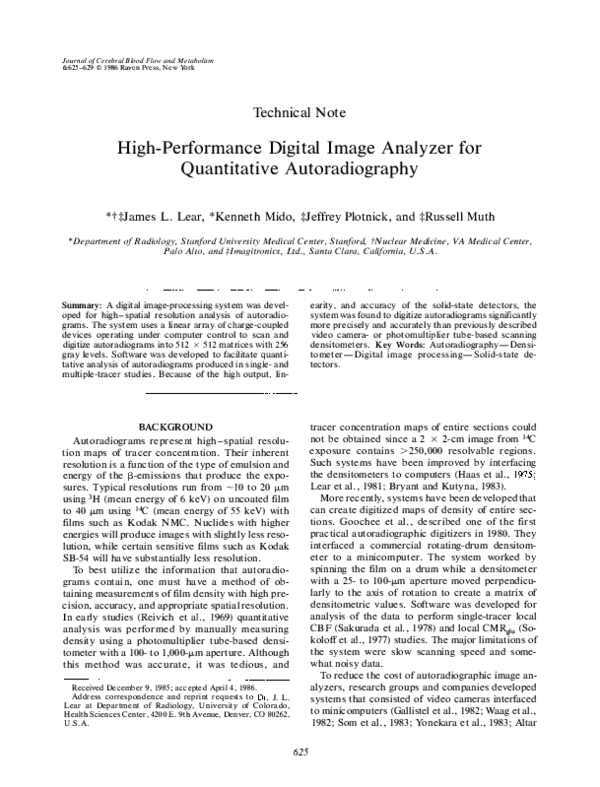 (PDF) HighPerformance Digital Image Analyzer for Quantitative