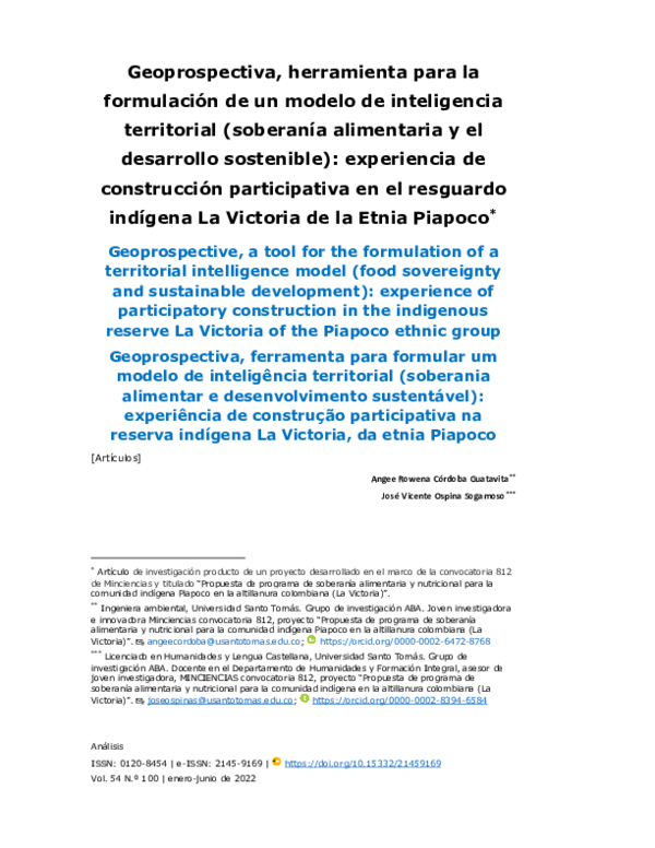 (PDF) Geoprospectiva, herramienta para la formulación de un modelo de ...