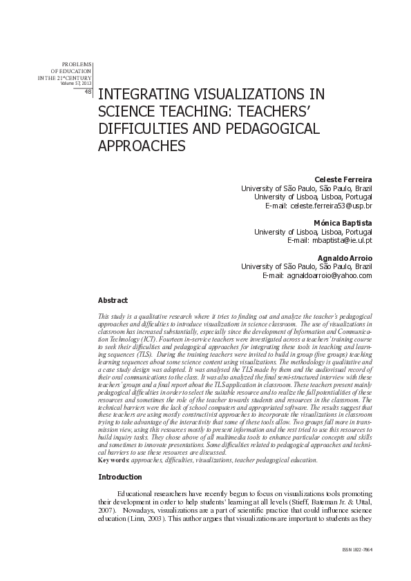 (PDF) Integrating Visualizations in Science Teaching: Teachers ...
