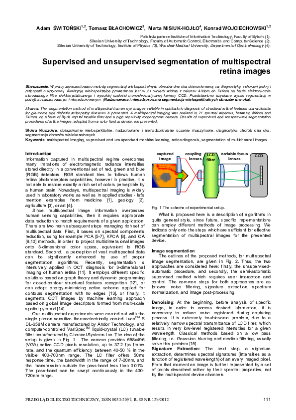 (PDF) Supervised and unsupervised segmentation of multispectral retina ...