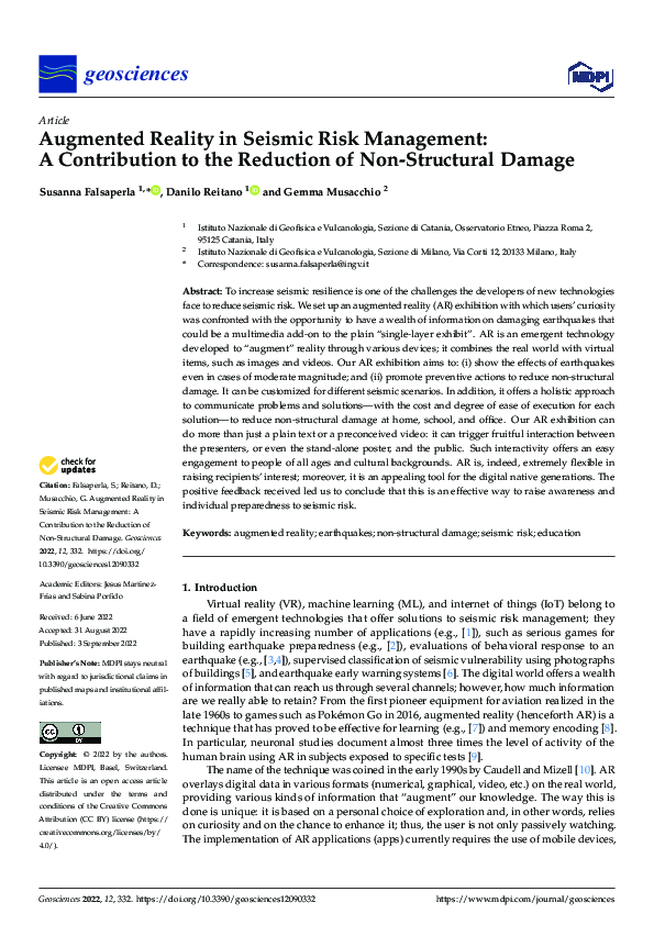 (PDF) Augmented Reality in Seismic Risk Management: A Contribution to ...