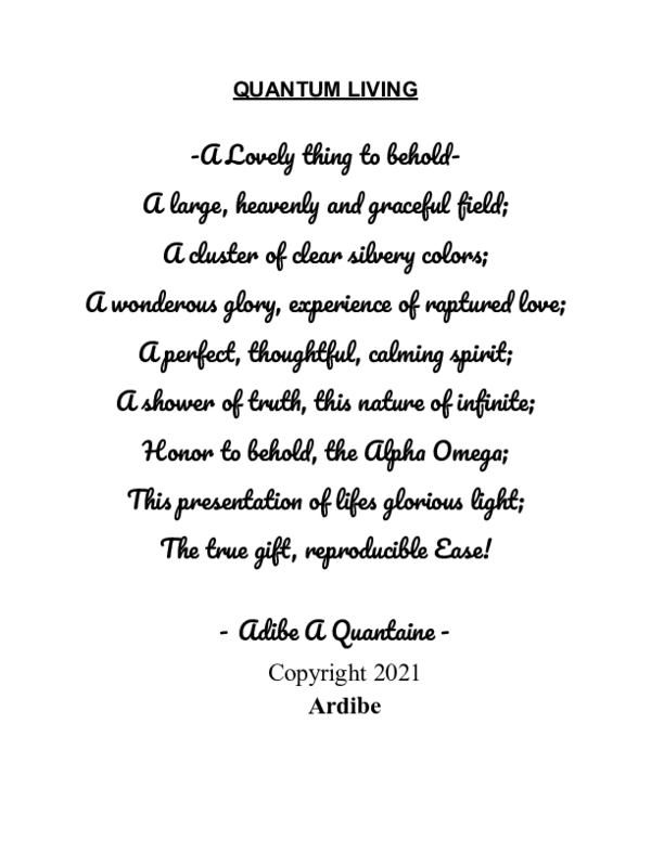 Pdf Quantum Living Poem