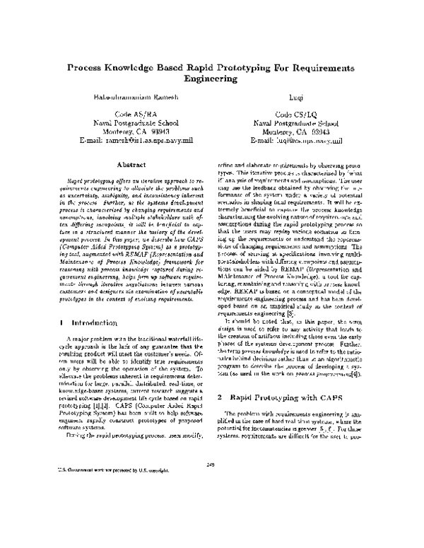 (PDF) Process knowledge based rapid prototyping for requirements ...