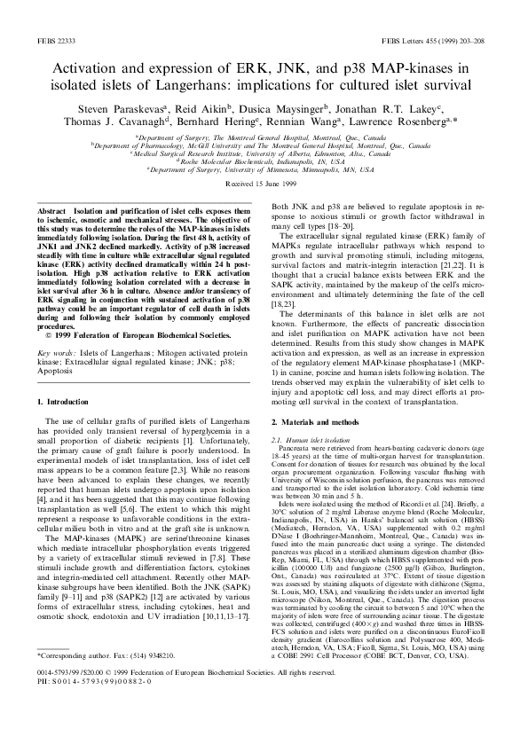 (PDF) Activation and expression of ERK, JNK, and p38 MAP-kinases in ...