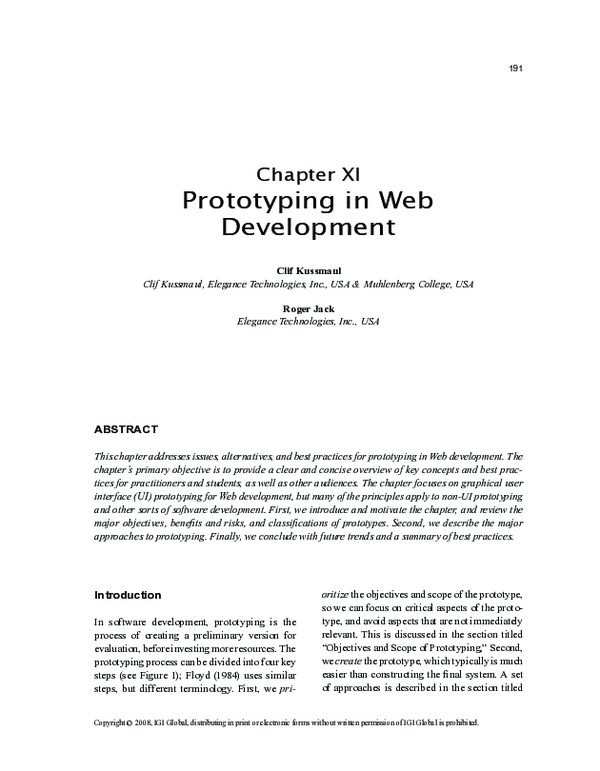 (PDF) Chapter XI Prototyping in Web Development