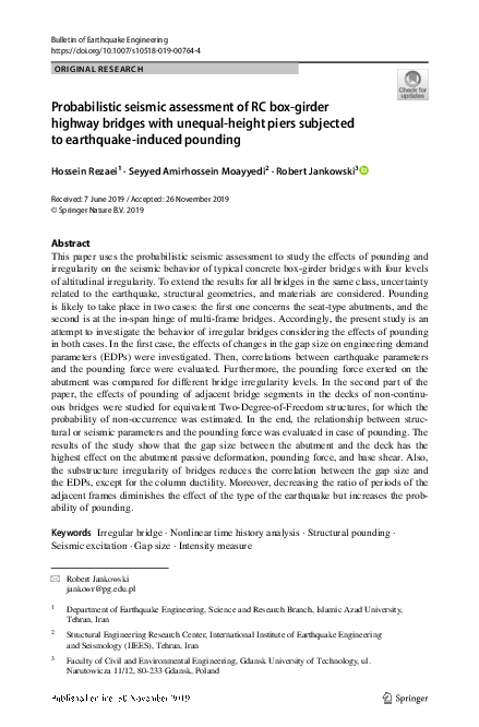 (PDF) Probabilistic seismic assessment of RC box-girder highway bridges ...