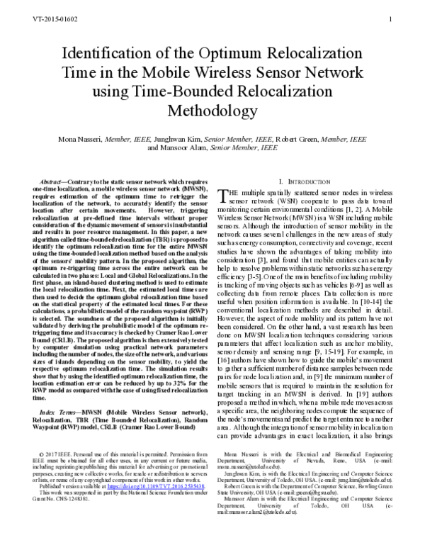 (PDF) Identification of the Optimum Relocalization Time in the Mobile ...