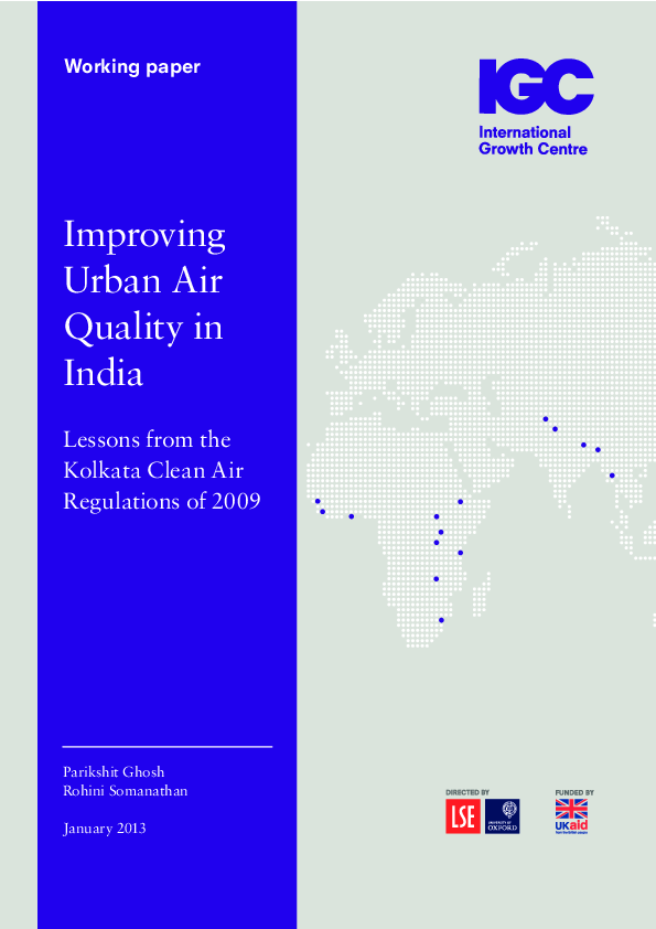 (PDF) Improving Urban Air Quality in India Lessons from the Kolkata ...