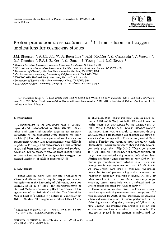 (PDF) Proton production cross sections for 14C from silicon and oxygen ...