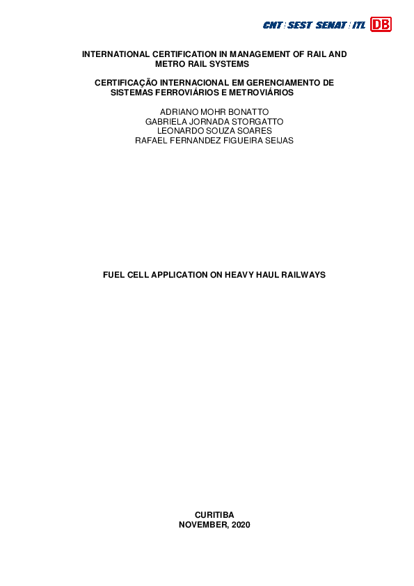 (PDF) Fuel cell application on heavy haul railways Adriano Mohr
