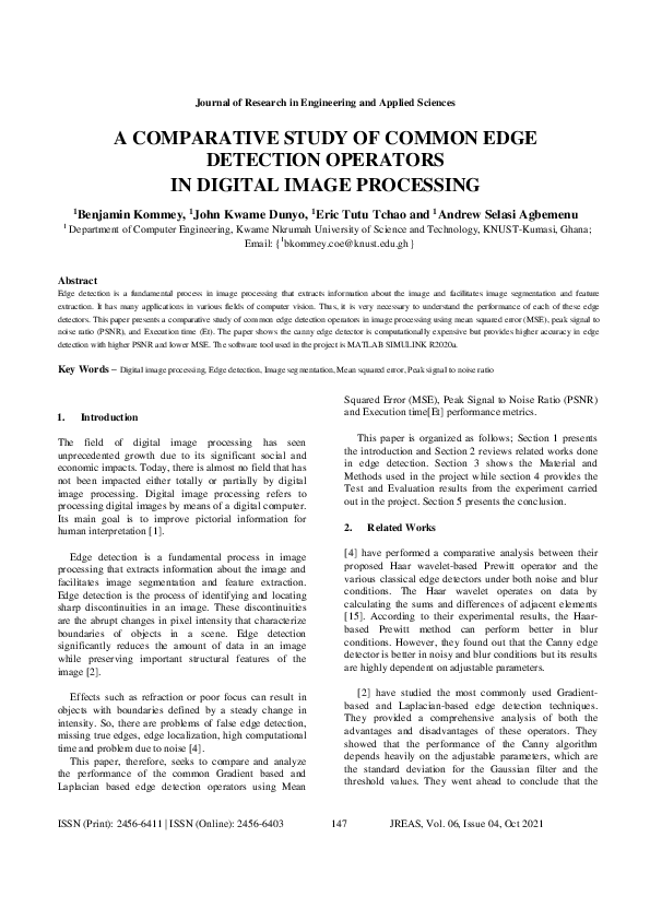 (PDF) A Comparative Study of Common Edge Detection Operators in Digital ...