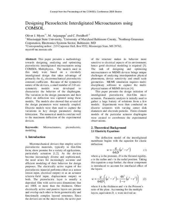 (PDF) Designing Piezoelectric Interdigitated Microactuators Using ...