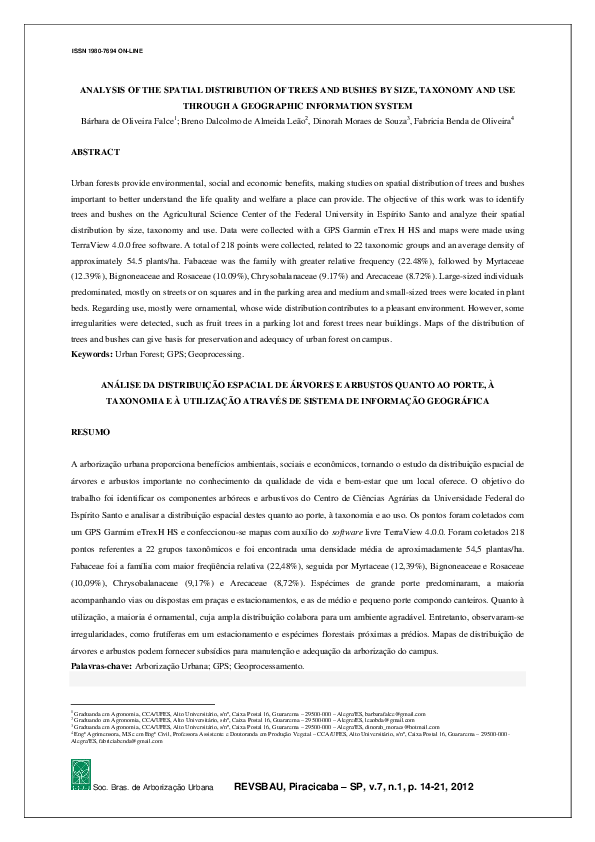 (PDF) Analysis of the Spatial Distribution of Trees and Bushes by Size ...