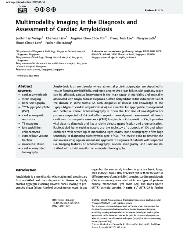 (PDF) Multimodality Imaging in the Diagnosis and Assessment of Cardiac ...