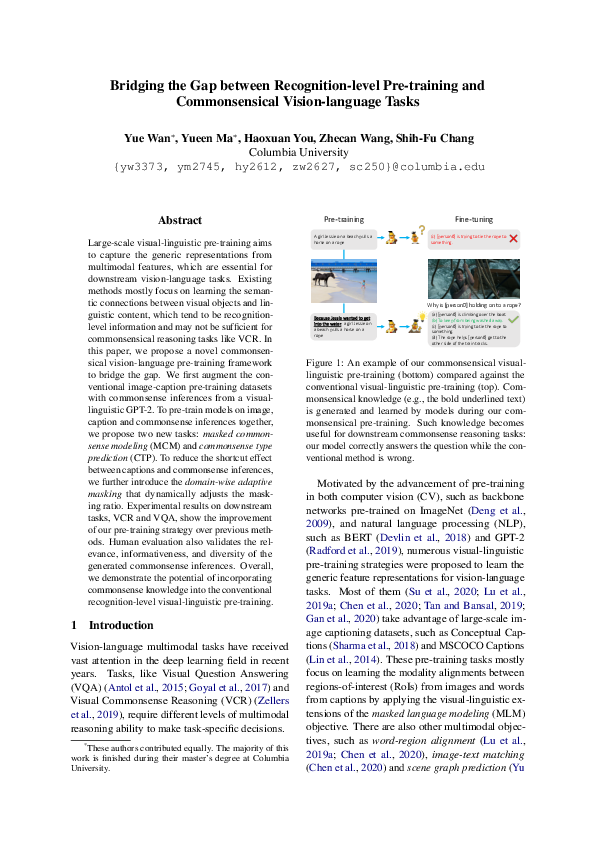 (PDF) Bridging the Gap between Recognition-level Pre-training and ...