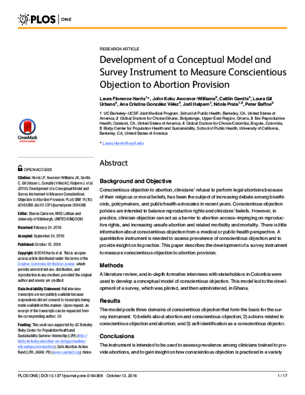 (PDF) Development of a Conceptual Model and Survey Instrument to ...