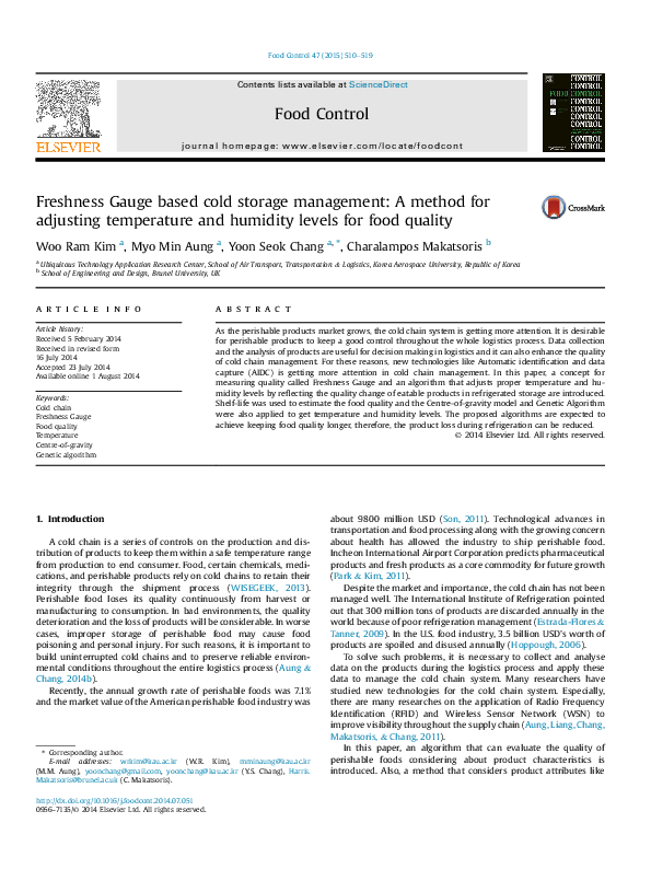 (PDF) Freshness Gauge based cold storage management: A method for ...