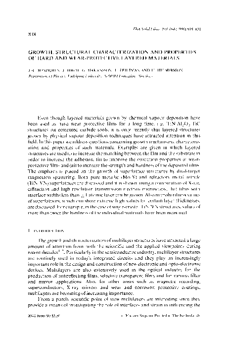 (PDF) Growth, structural characterization and properties of hard and ...