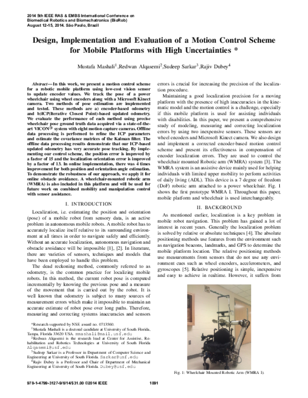 (PDF) Design, implementation and evaluation of a motion control scheme ...