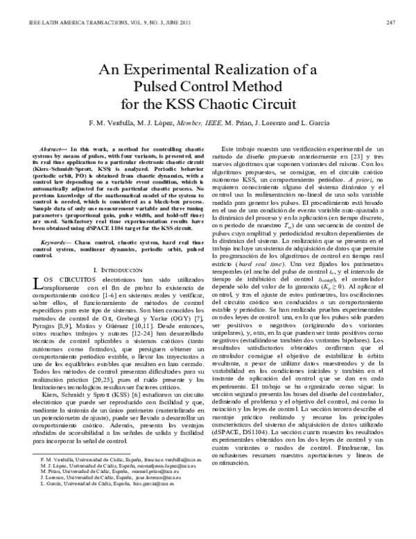 (PDF) An experimental realization of a pulsed control method for the ...