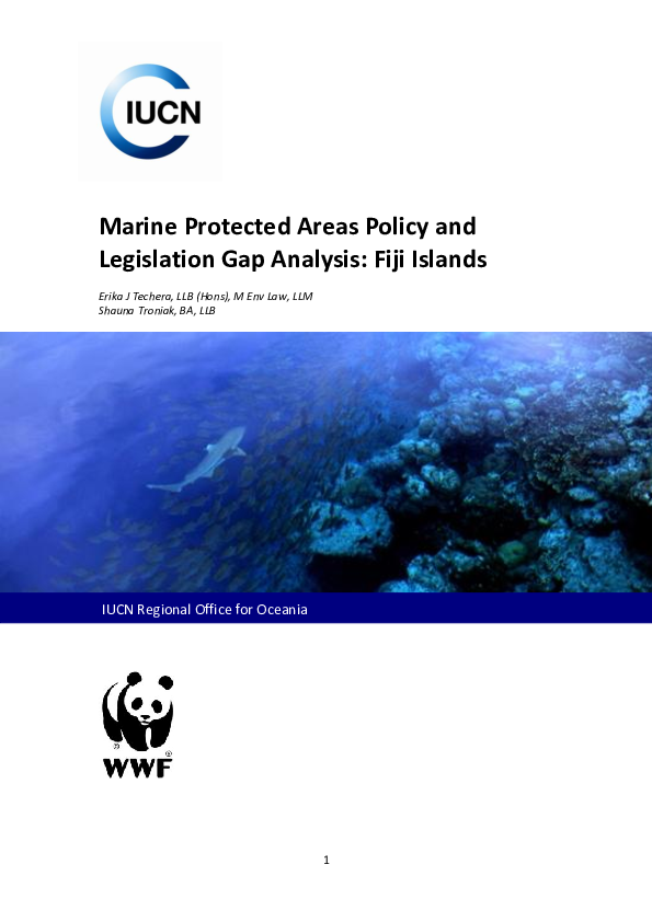 (PDF) Marine protected areas policy and legislation gap analysis: Fiji ...