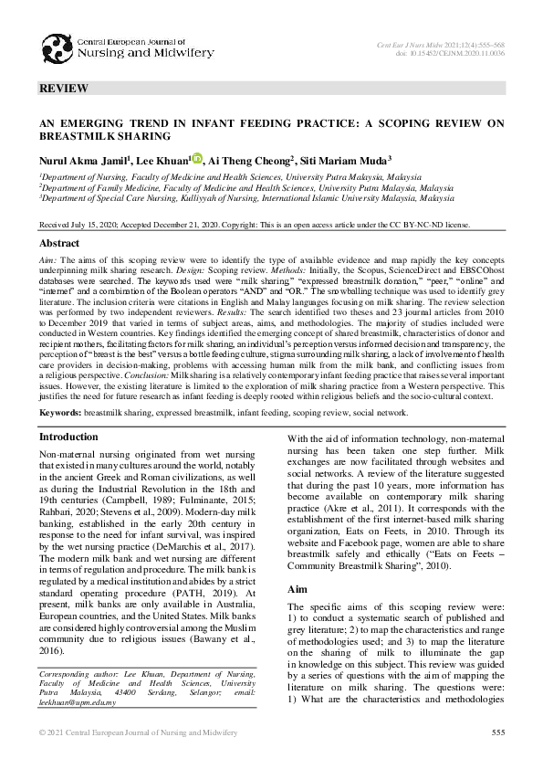 (PDF) An emerging trend in infant feeding practice: a scoping review on ...
