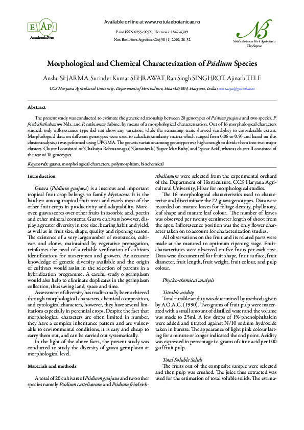 (PDF) Morphological and Chemical Characterization of Psidium Species