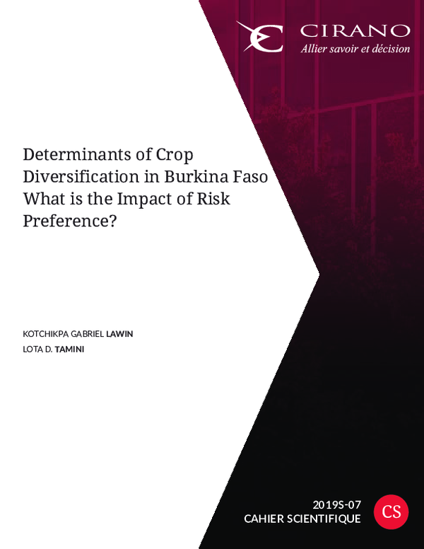 (PDF) Determinants of Crop Diversification in Burkina Faso - What is ...