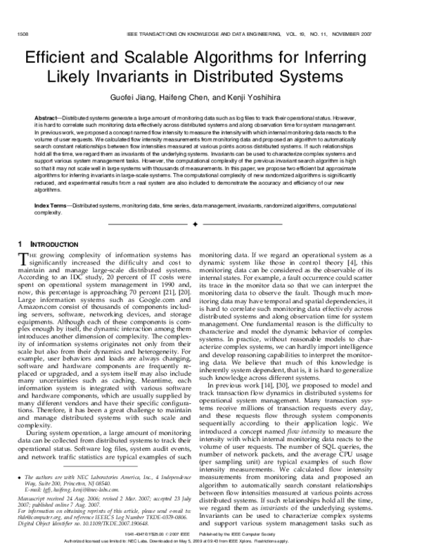 (PDF) Efficient and Scalable Algorithms for Inferring Likely Invariants ...