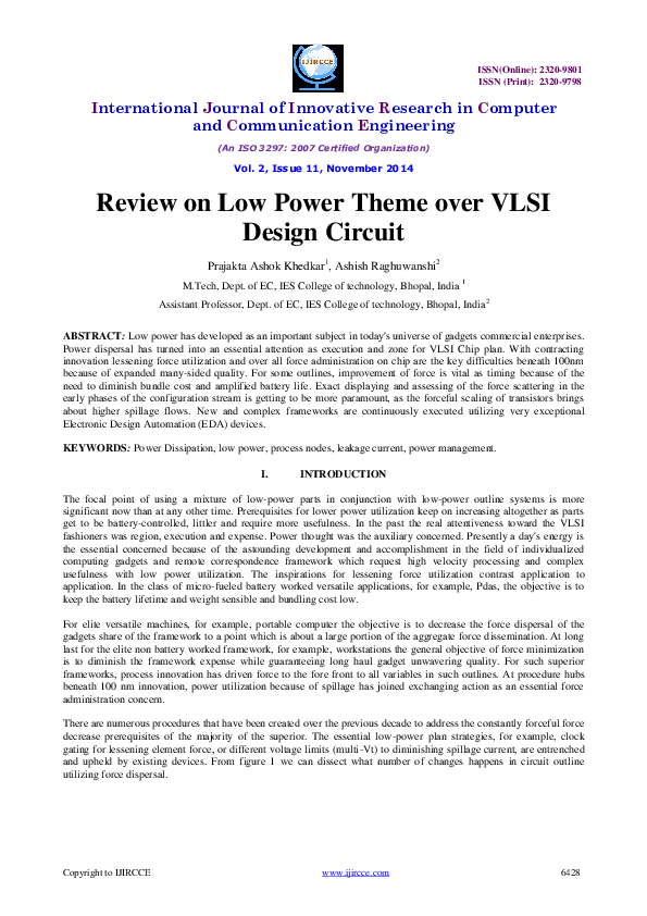 (PDF) Review on Low Power Theme over VLSIDesign Circuit