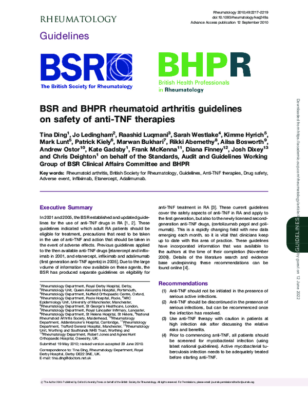 (PDF) BSR and BHPR rheumatoid arthritis guidelines on eligibility