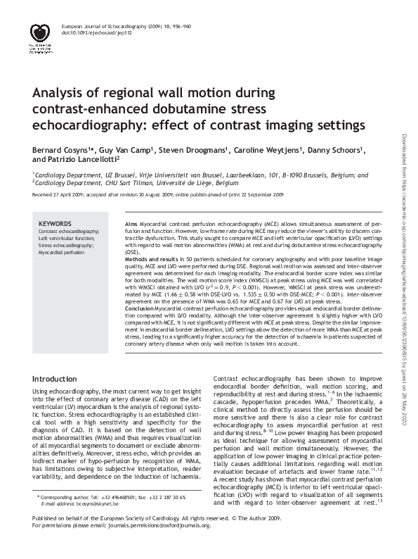 (PDF) Analysis of regional wall motion during contrast-enhanced ...