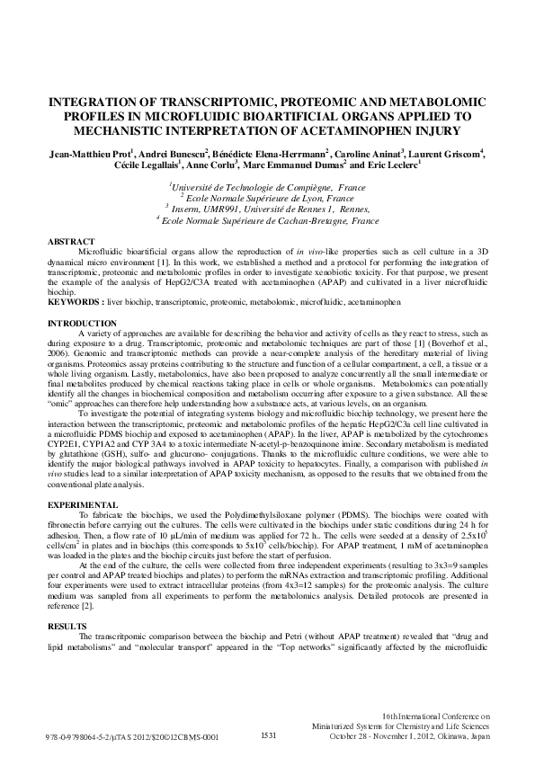 (PDF) Integration of Transcriptomic, Proteomic and Metabolomic Profiles ...