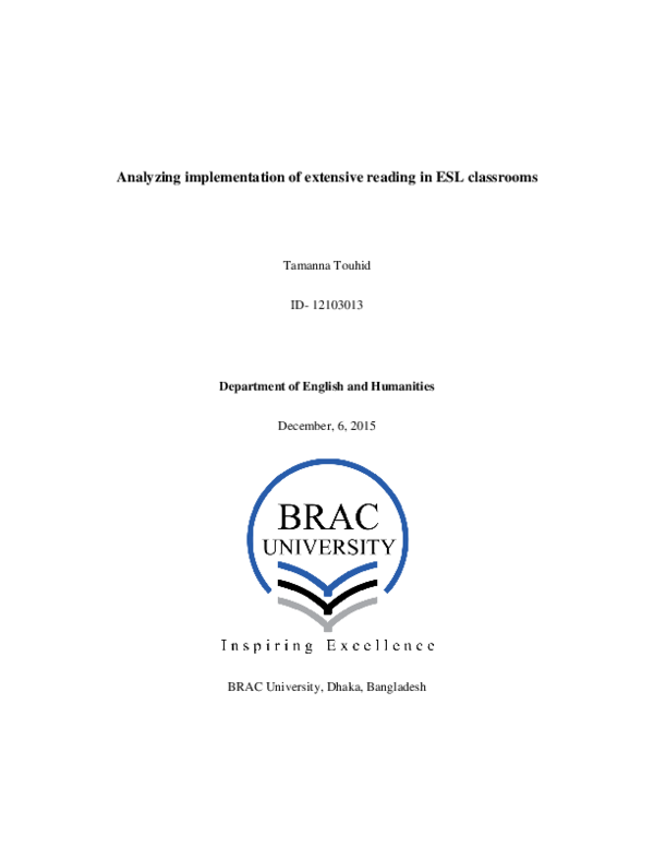 (PDF) Analyzing implementation of extensive reading in ESL classrooms
