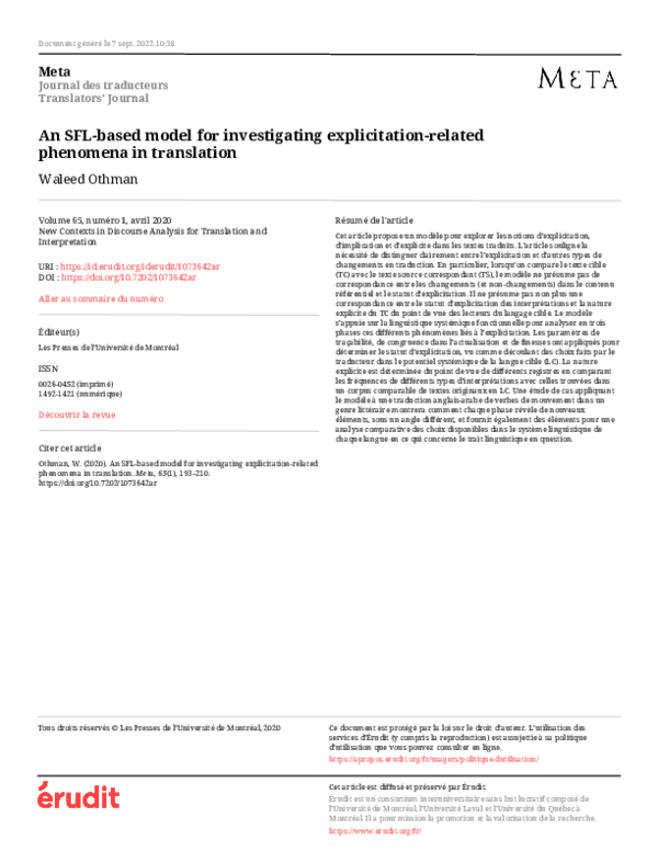 (PDF) An SFL-based model for investigating explicitation-related ...