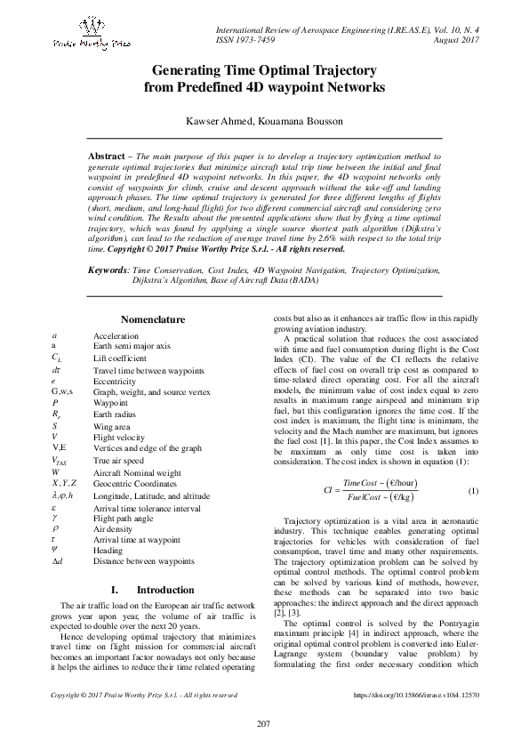 (PDF) Generating Time Optimal Trajectory from Predefined 4D waypoint ...